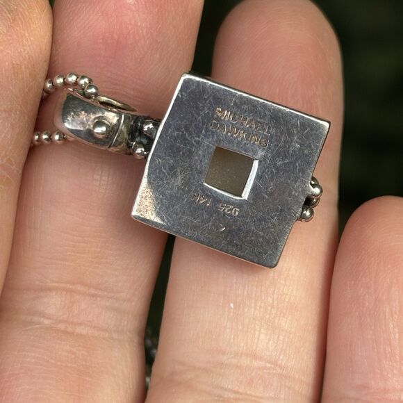 Michael Dawkins Sterling Silver Pearl Necklace & 14k/925 Mabe Pearl Pendant 40g - Picture 4 of 10